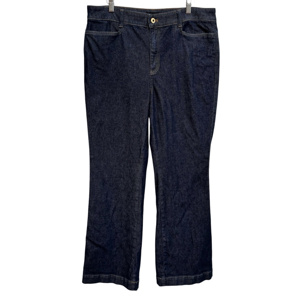 Talbots Dark Wash High Rise Flare Leg Jeans Women’s Size 14 Denim Closet Staple